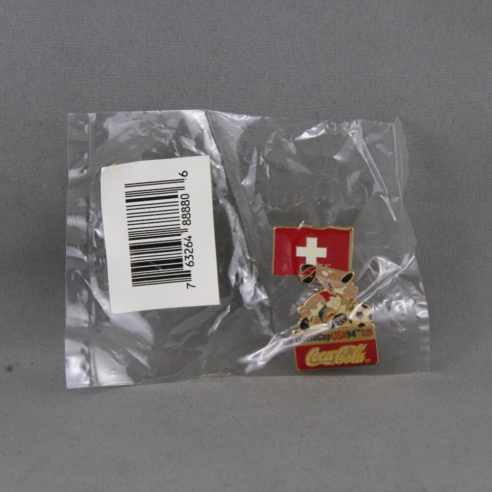 Switzerland Soccer Pin - 1994 World Cup Coke Promo Pin - New in Package